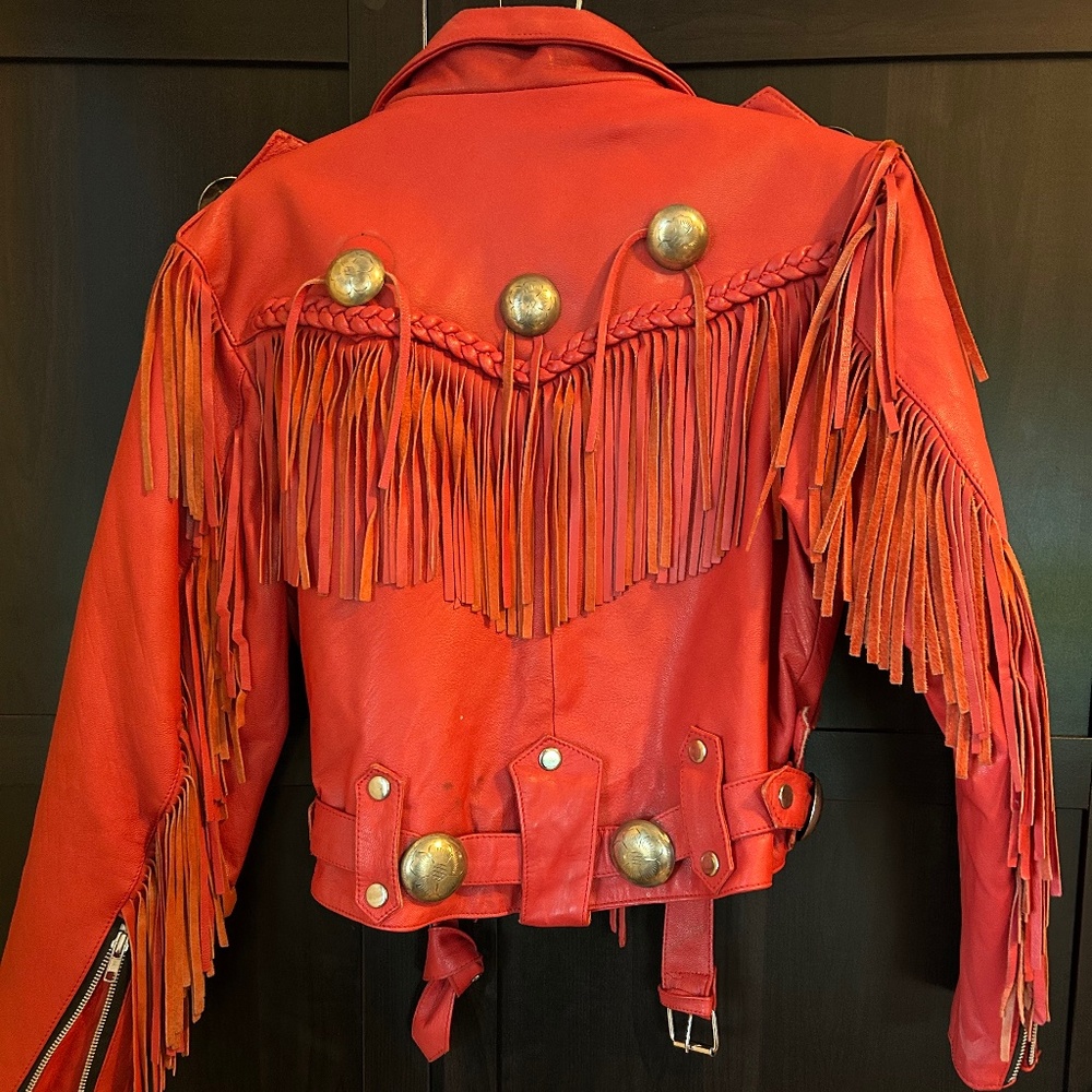 Vintage leather moto jacket